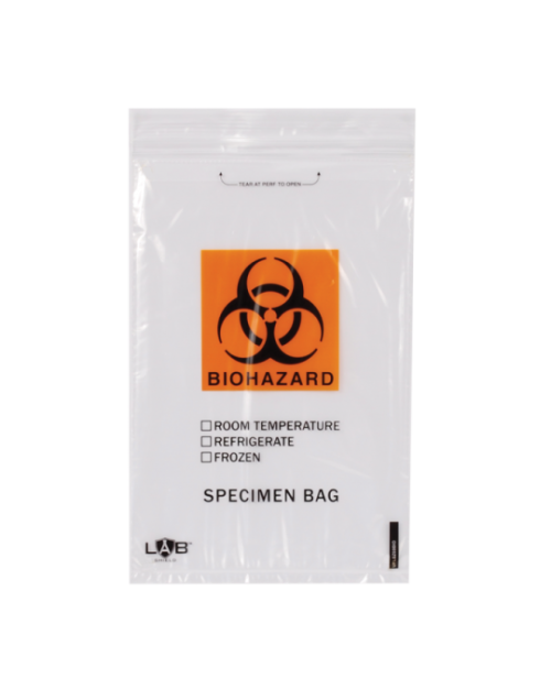 1000Pcs-High-Quality Wall Zipper Biohazard Specimen Bags - Easy-Grip Tops, Biohazard Symbol, Liquid-Tight Closure