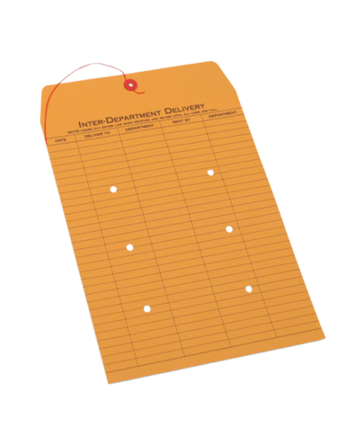 5lbs, Interdepartmental Envelope, Two-Sided, 10" x 13", Red String Closure with Button, 500pcs.