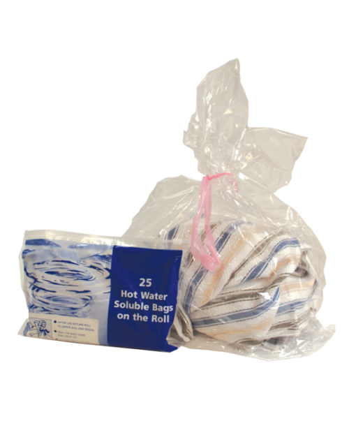 1 Mil, Dissolvable Clear Laundry Twistable Bags for Cold Water, 20-45 Gallons (Different Sizes)