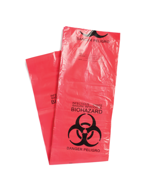 BioSafe Red Infectious Waste Bags - Multiple Sizes, High/Low Density Poly Options - Biohazard Symbol & Clear Labeling (Pack of 70, 100, 500, 1000)