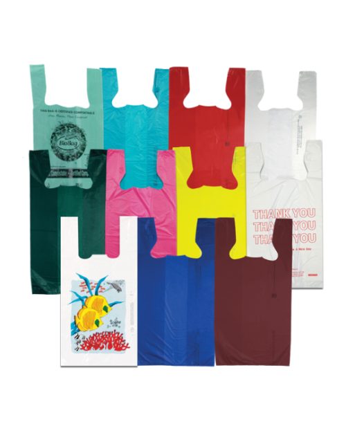 Premium Plastic T-Shirt Bags with Handles, (Pack of 1000)