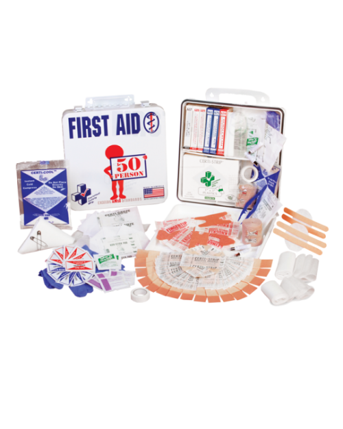 White Plastic Medical Kit - ANSI Certified, Wall-Mountable (Available for 10, 25, or 50 Persons)