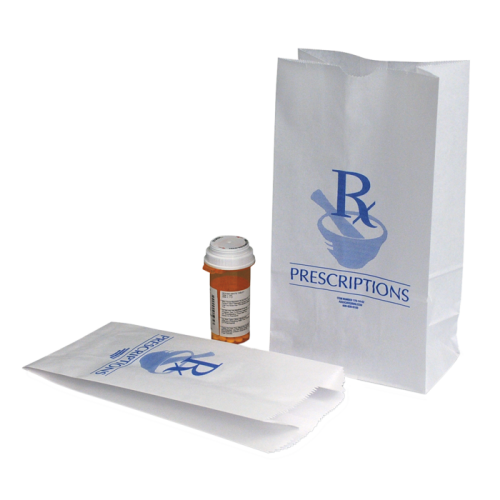 Paper Pharmacy Bags with Confidential Print - 5"x 2.5"x 10.25" (Pack of 1000)