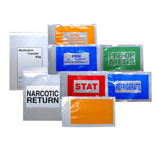 Clear Printed Zip Pharmacy Bags - Streamlined Medication Transport Solutions Different Sizes and Colors (Pack of 100)