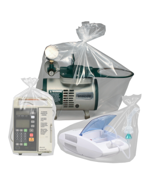 Clear, Healthcare Equipment Covers - Large Low-Density Bags for Suction Machines, Nebulizers, IV Pumps