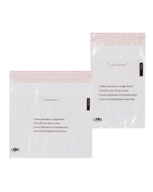 Plain Unprinted Specimen Bags 1000pcs, with Zip or Adhesive Closure, 4 Sizes