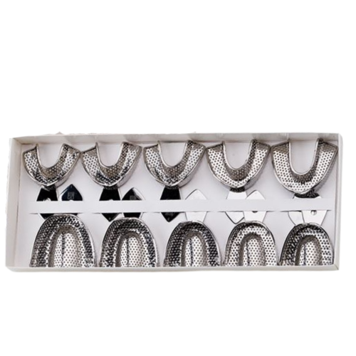 Impression Tray Set Of 10 Pcs - Stainless Steel Precise and Durable Impressions Serializable, and Reusable