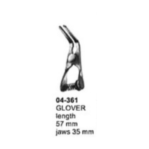 Glover Bulldog Clamp - Curved, 57mm Total Length, 35mm Jaws