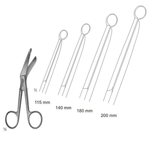Stainless Steel Lister Nursing Scissors - Available in 4 Sizes (115mm, 140mm, 180mm, 200mm)